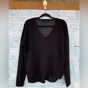 ALLUDE CASHMERE BACK SHEER SWEATER XL